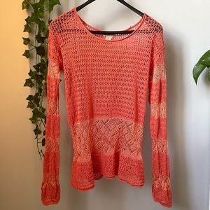 Lucky Brand Pattern Knit Long Sleeve Top